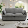 Lopzeho Cloud Modular Sectional Sofa, Waterproof Down Filled Sectional Sofa, High Backrest Loveseat Sectional Couches for Living Room, Modern Modular Couch with Removable Cover, Dark Gray