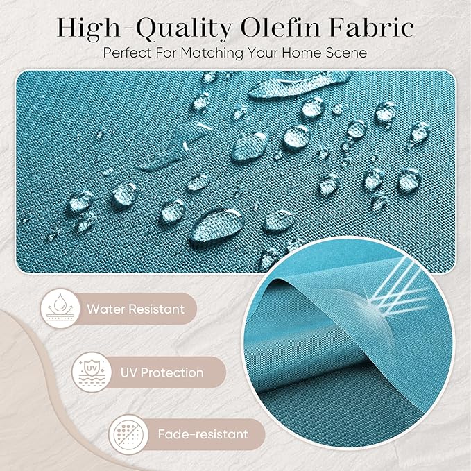 Outdoor Seat Cushion Set-24 x 24 x 6 Inch Outdoor Chair Cushions with Water Resistant & Removable Cover Outdoor Cushions for Patio Furniture Chair Sofa Couch-Light Blue