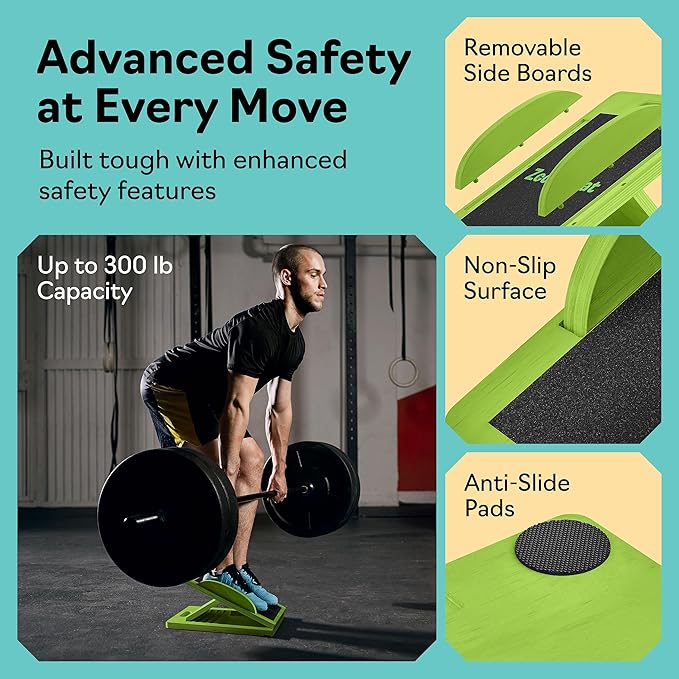 Slant Board with 6 Incline Angles - Transforms Into a Balance Board - Premium Calf Stretcher and Wobble Board for Effective Calf Stretching and Squats