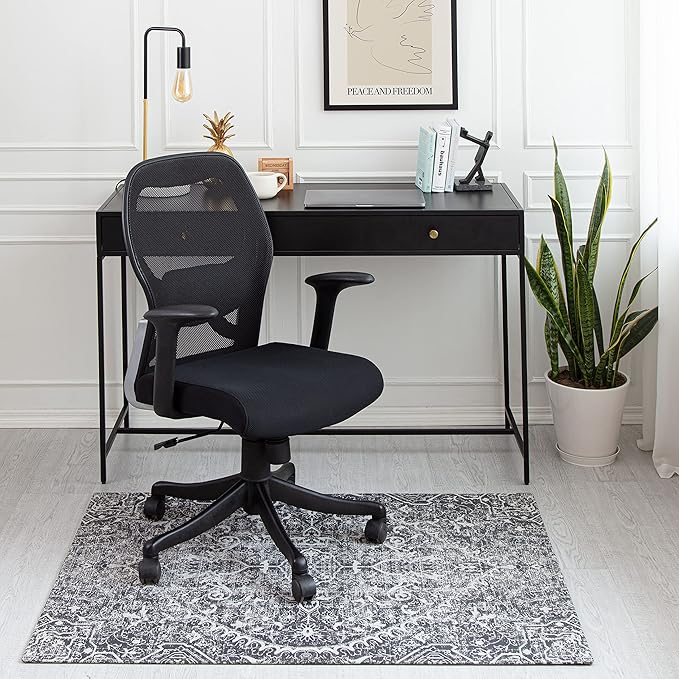 Anji Mountain Rug'd Office Chair Mat for Carpet & Hardwood Floor - Jacquard Woven Top, Anti-Slip Backing, Low Pile, Floor Protector Desk Chair Mat, Office Rugs for Rolling Chairs (36 x 48)