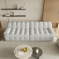 102.4inch Modular Sectional Couch,Oversized Loveseat Sofa, 3D Mesh Fabric Comfy Cloud Sofa Couches, Curved Couch for Living Room, Office, Apartment,No Assembly Required (Light Grey, 102.4")