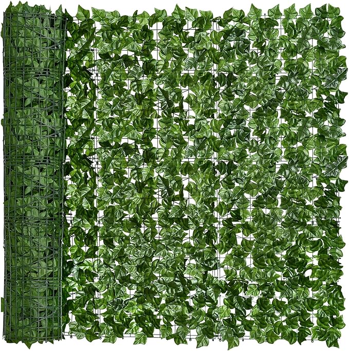 DearHouse Artificial Ivy Privacy Fence. 98.4x69in Artificial Hedges Fence and Faux Ivy Vine Leaf Decoration for Outdoor Indoor Garden Decor