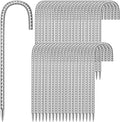 40 Pack Ground Garden Rebar Stakes Rebar 12 Inch Anti-Rust Galvanized Steel J Shape Hook Heavy Duty Ground Anchors for Tents, Position Kits,Fences, and Trampolines Landscape Fabric