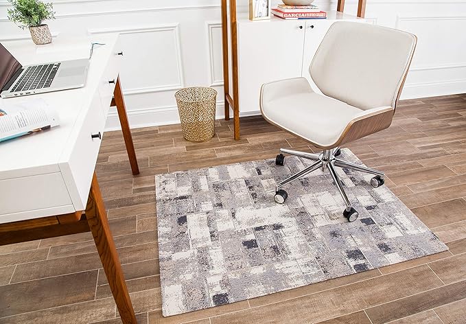 Anji Mountain Rug'd Office Chair Mat for Carpet & Hardwood Floor - Jacquard Woven Top, Anti-Slip Backing, Low Pile, Floor Protector Desk Chair Mat, Office Rugs for Rolling Chairs (36 x 48)