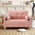47" Small Sofa Couch for Bedroom, Soft Chenille loveseat Mini Couch with Throw Pillow and Removable Cushion Cover for Small Spaces, Living Room, Apartment, Dorm, Office(Pink)