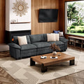 MIXPATIO 123" Cloud Modular Sectional Sofa, 3-Seater w/Deep Seat & Removable Arms, Plush Chenille for Living Room - Cyan