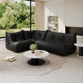 Bean Bag Chair Fireside Chair Lazy Floor Sofa, Faux Leather Giant Corner Bean Bag Sofa, High-Resilience Memory Foam Armless Foam Lounger Tatami Recliner Couch for Living Room Bedroom Dorm Office