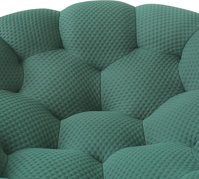JACH Bubble Sofa with Ottoman, Curved Couch, Comfy Upholstered Sofa, Mesh Fabric 3D Honeycomb Shape Modern Couch for Living Room, Office, Apartment, Small Space (Green)