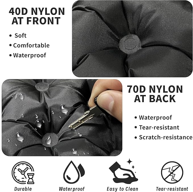 Eulant Lightweight Inflatable Air Seat Cushion - Portable Travel Cushion, Suitable for Camping, Hiking, Climbing, Bleacher, Home and Office