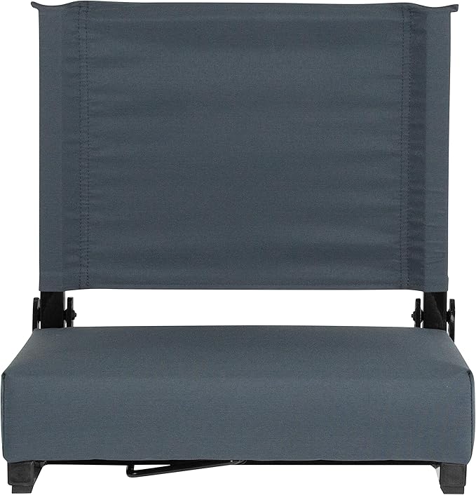Flash Furniture Grandstand Portable Stadium Seat for Bleachers or Benches, Folding Padded Stadium Chair with Carrying Handle, 500 lb. Weight Capacity, Dark Blue