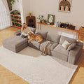 136" Cloud Sectional Couch with L-Shape Chaise, Modern Corduroy Viral Boneless Sofa for Living Room,Memory Foam Couches in a Box with Deep Seat,No Assembly Required (Camel,Left-Facing Chaise)