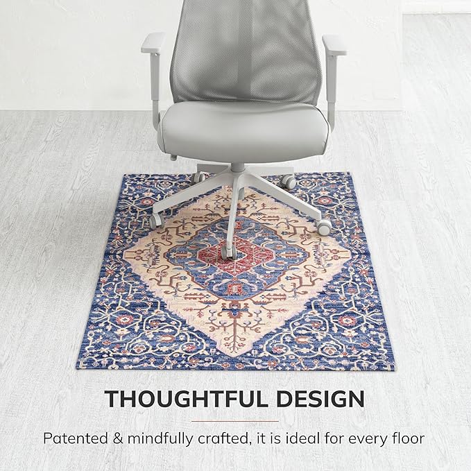 Anji Mountain Rug’d Office Chair Mat for Carpet & Hardwood Floor – Jacquard Woven Top, Anti-Slip Backing, Low Pile, Floor Protector Desk Chair Mat, Office Rugs for Rolling Chairs (36 x 48)