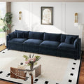 Aoowow Modular Sectional Sofa,147.2 Inch Deep 4-Seater Sofas Comfy Chenille Cloud Sofas and Couches with Pillows for Living Room Apartment（Blue）