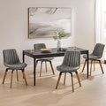Art Leon Swivel Dining Chairs - Mid Century Modern Kitchen Dining Room Chairs, Upholstered Faux Leather Armless Side Chairs with Wood Legs
