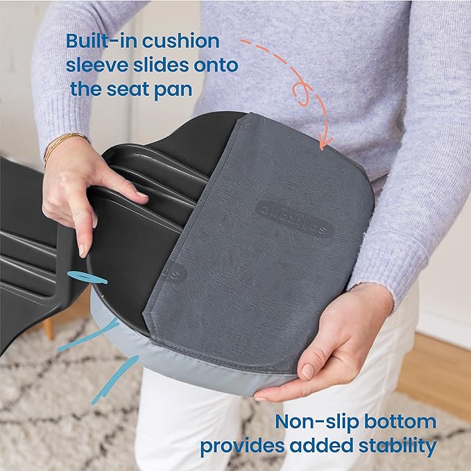 ECR4Kids The Surf Portable Lap Desk with Cushion, Flexible Seating, Black