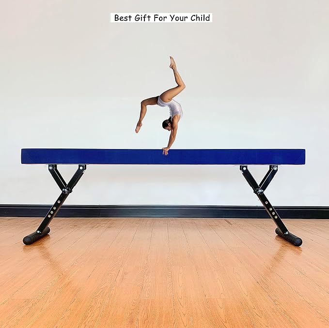 MARFULA Adjustable Balance Beam 8 ft Gymnastic Beam Adjustable Height for Kids and Teenage of All Gymnastic Levels, Gymnastic Training Beam Gymnastic Equipment for Athlete Home and Gym Club Use