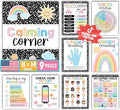Hadley Designs 9 Calming Corner Posters For Classroom Must Haves For Teachers - 11x14 Calm Down Corner Supplies, Feelings Chart For Kids Ages 4-8, Feelings Wheel Poster, Pastel Classroom Decor