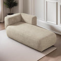 ZEKOKO Boucle Chaise Lounge Chair Indoor Comfy Fluffy Lounge Sofa Upholstered Chaise Lounge Modern Lounge Chair Indoor for Living Room Bedroom Office(Right Hand, Camel)