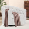 Simore Swivel Accent Chair for Living Room, Comfy Fabric Round Swivel Barrel Chair for Nursery Office Bedroom, Light Gray