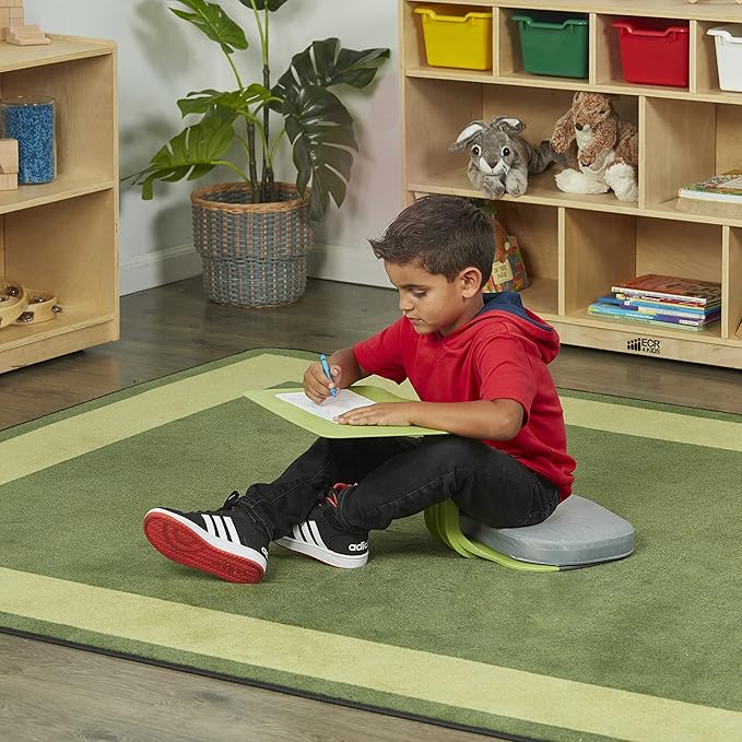 ECR4Kids The Surf Portable Lap Desk, Flexible Seating, Grassy Green, 10-Pack