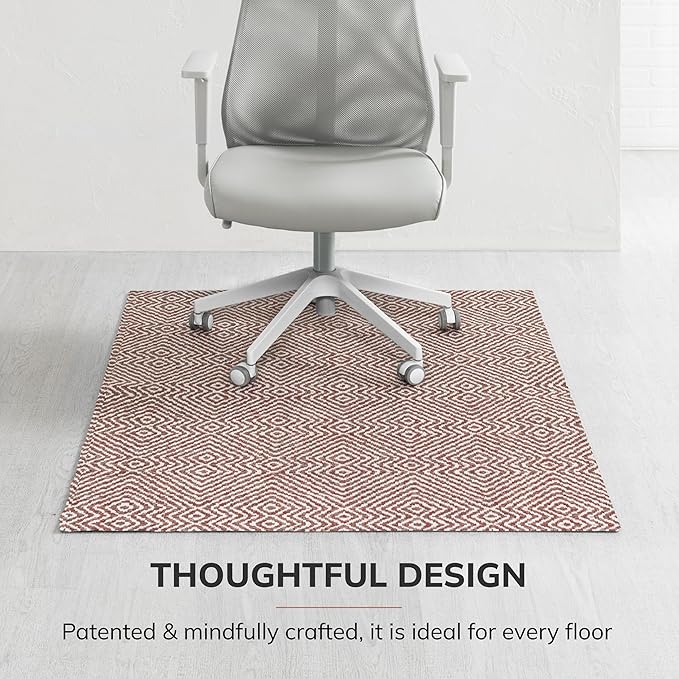 Anji Mountain Rug'd Office Chair Mat for Carpet & Hardwood Floor - Jacquard Woven Top, Anti-Slip Backing, Low Pile, Floor Protector Desk Chair Mat, Office Rugs for Rolling Chairs (40 x 54)