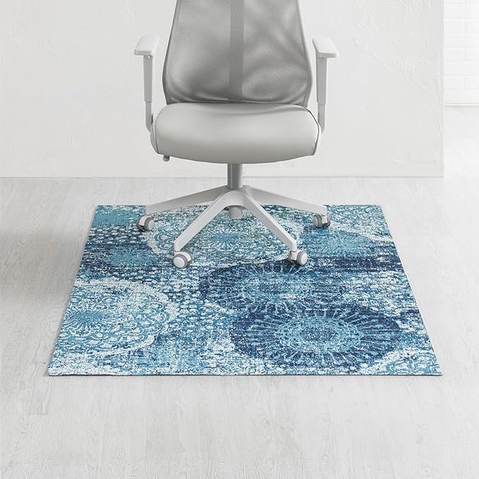 Anji Mountain Rug'd Office Chair Mat for Carpet & Hardwood Floor - Jacquard Woven Top, Anti-Slip Backing, Low Pile, Floor Protector Desk Chair Mat, Office Rugs for Rolling Chairs (40 x 54)