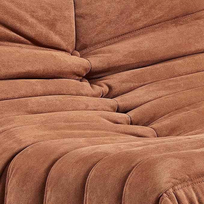 Green Bean Bag Chair - Corner Sofa, Fireside Floor Couch for Living Room, Bedroom, Gaming & Office (Brown, Single)
