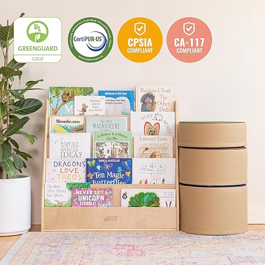 ECR4Kids SoftZone Colorful Stump Stool Set, Flexible Seating, Earthtone, 3-Piece