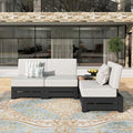 HERA'S HOUSE Patio Furniture Set, 4 Pieces All-Weather Outdoor Sectional Sofa with 28" Coffee Table & 5.9" Thick Waterproof Cushions, Modular Conversation Set for Garden Deck Backyard (Easy Assembly)
