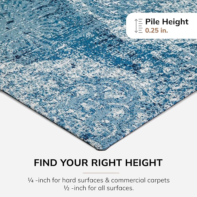 Anji Mountain Rug'd Office Chair Mat for Carpet & Hardwood Floor - Jacquard Woven Top, Anti-Slip Backing, Low Pile, Floor Protector Desk Chair Mat, Office Rugs for Rolling Chairs (40 x 54)