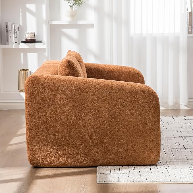 71" Foldable Sofa Bed, Chenille Loveseat with Armrest and Backrest Pillows, Convertible Boneless Couch, Modern Floor Couches for Living Room, Guestroom and Apartment