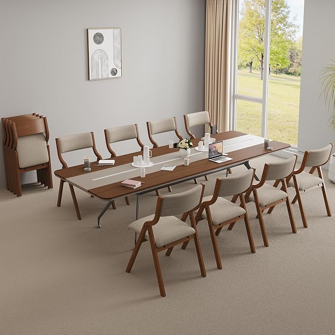 Ball & Cast Modern Folding Chairs Folding Dining Room Chairs Set of 2, 18" Seat Height, Taupe