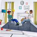 Yourigami Kids and Toddler Play Gym, Playroom Couch Set, Durable Modular Design, Blue Lagoon