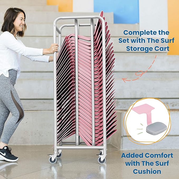ECR4Kids The Surf Portable Lap Desk, Flexible Seating, Pink, 10-Pack