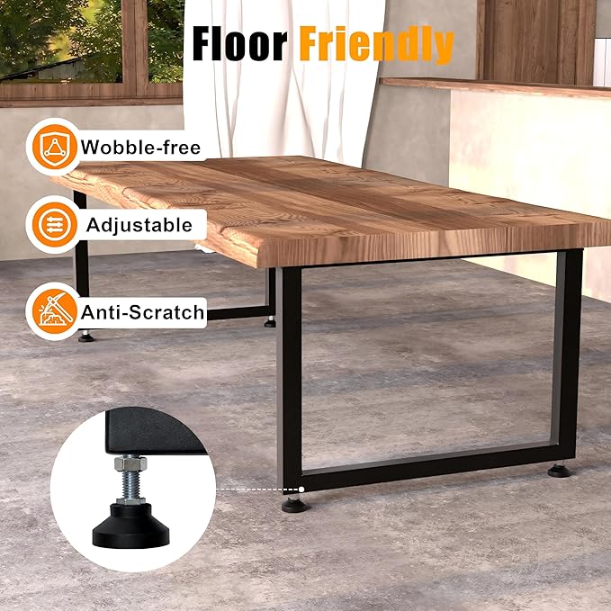 CHICAURA Heavy Duty Metal Table Legs 28x35 Inch, Extra Wide Steel Base for Live Edge Slab, Epoxy River, Large Dining or Conference Table, Industrial Square Frame, Supports 1000lbs, Set of 2, Black