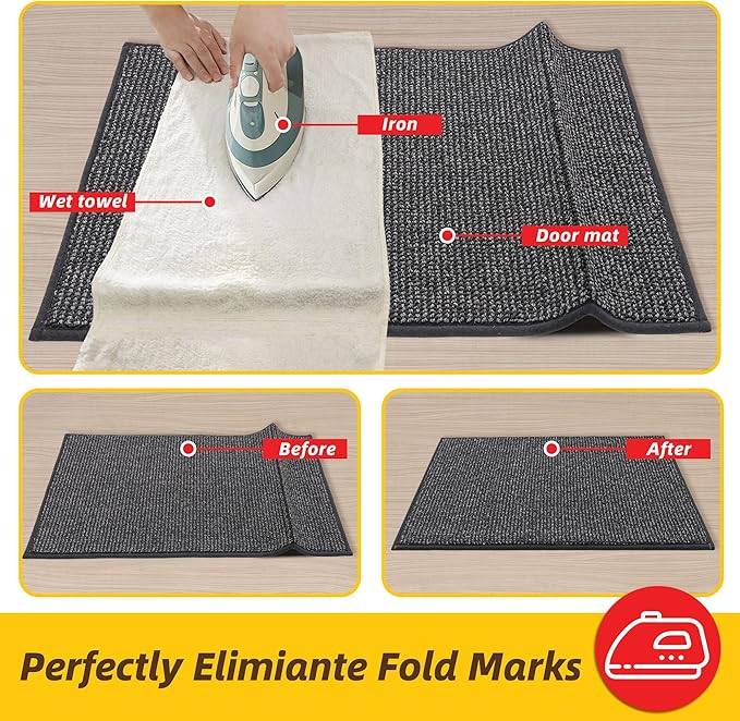JSEI Dirt Trapper Door Mat 36"x60" Non-Slip Washable Entrance Mat, Dog Doormats, Absorbent & Fade-Resistant Floor Mats, Low Profile Welcome Mats for Entryway, Front Door, and Inside Entrance, Charcoal