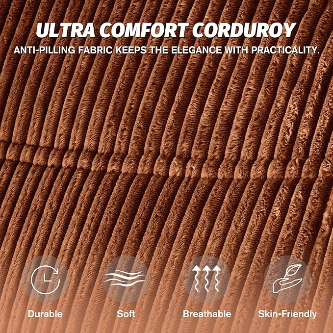 Bean Bag Chair,Giant Beanbag Chairs for Adults,Comfy Large Fireside Chair Lazy Sofa,Corduroy Bean Bag Lounger with Memory Foam Filled,Floor Sofa Couch for Home,Dorm,Living Room (Brown)