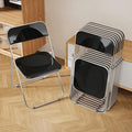 Folding Chair 8 Pack Acrylic Foldable Portable Plastic Chair,Easy to Use and Store Comfortable Portable Party Chairs for Home,Office,Party,Comfy,Black