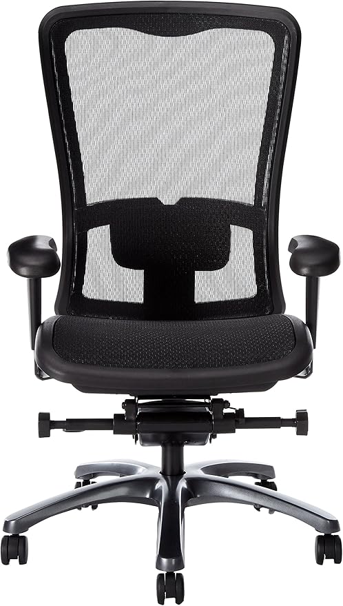 Office Star ProGrid High Back Breathable Back and Seat Manager's Office Chair with Adjustable Lumbar Support, Black