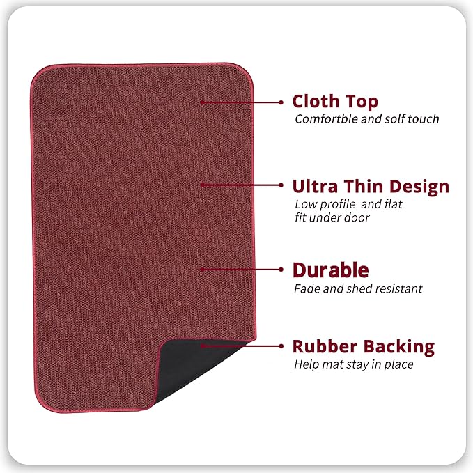 Christmas Bath Mat,Ultra Thin Bathroom Rugs,Bath Mats for Bathroom,No Slip Bath Rugs,Quick Dry,Machine Washable,Low Pile,Absorbent,Shower Outside,Sink,Home Decor Accessories.Red,1'5"x2'3"(17x27inch)