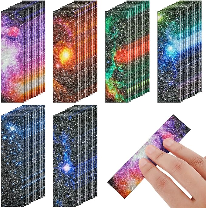 Gersoniel 72 Pcs Anxiety Sensory Stickers Strips Adhesive Textured Mental Health Calm Stickers Mindfulness Fidget Decals Stress Anxiety Relief Items for Therapy Office Desk Counselor(Galaxy)