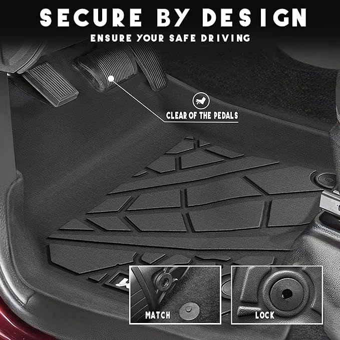 KARPAL Floor Mats for Ram 2500/3500 Crew Cab 2019-2025 2026, TPE All-Weather Floor Liners 1st & 2nd Row Car Mats, Ram Accessories