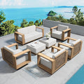 8 Pieces Modular Patio Furniture Set,Outdoor Wicker Conversation Set with Swivel Chairs and Ottomans,All Weather Patio Conversation Set for Lawn Garden Backyard,Beige