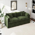 Aoowow Modular Sectional Sofa Modern Convertible Loveseat Couch,77.16 Inch Deep 2-Seater Sofas Comfy Chenille Cloud Sofas and Couches with Pillows for Living Room Apartment（Green）