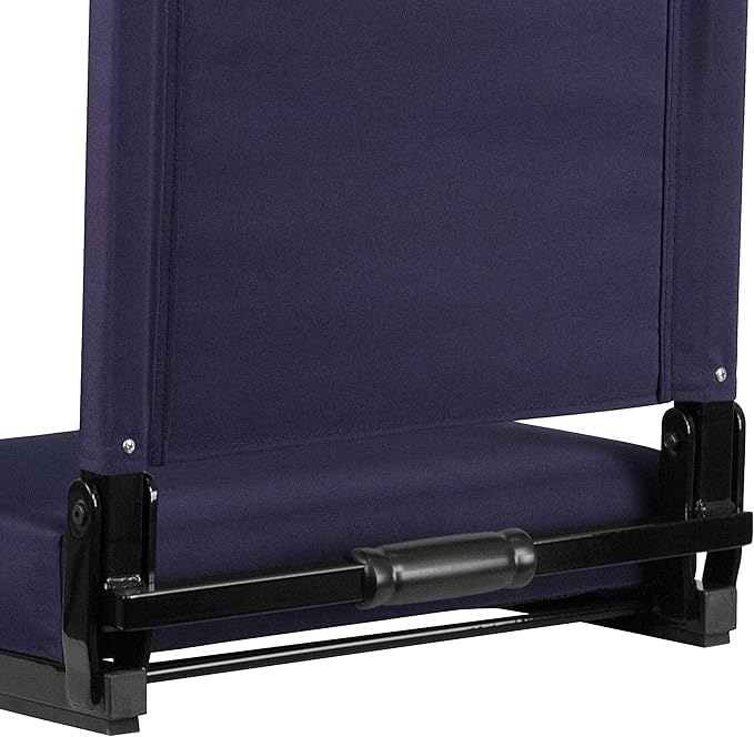 Flash Furniture Grandstand Portable Stadium Seat for Bleachers or Benches, Folding Padded Stadium Chair with Carrying Handle, 500 lb. Weight Capacity, Navy