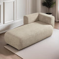 ZEKOKO Boucle Chaise Lounge Chair Indoor Comfy Fluffy Lounge Sofa Upholstered Chaise Lounge Modern Lounge Chair Indoor for Living Room Bedroom Office(Left Hand, Camel)