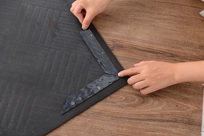 12 Pcs Non Slip Rug Pads Gripper for Hardwood Floors, Tile, Wood Under Rug Carpet Tape, Reusable Washable Adhesive Stickers (2mm)