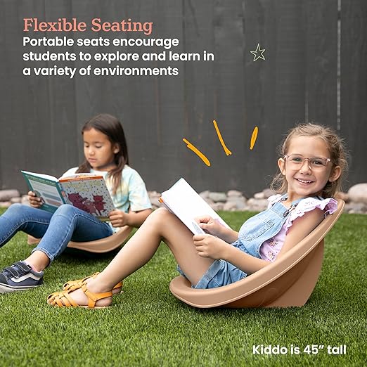 ECR4Kids Leaf Floor Seat, Rocker Chair, Sand, 6-Piece