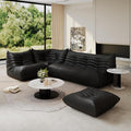 Bean Bag Chair Fireside Chair Lazy Floor Sofa, Faux Leather Giant Corner Bean Bag Sofa, High-Resilience Memory Foam Armless Foam Lounger Tatami Recliner Couch for Living Room Bedroom Dorm Office