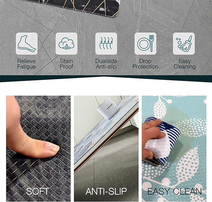 UpNUpCo Artistic Beautiful Anti Fatigue Kitchen Floor Mat - Unique Floor Mats - Pain Relief Padded Kitchen Mats - Floor Mats For In Front Of Sink - Memory Foam 47"X17.5"X10mm Spicy Spice